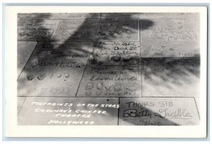 Footprints Of Stars Grauman's Chinese Theater Hollywood CA RPPC Photo Postcard 
