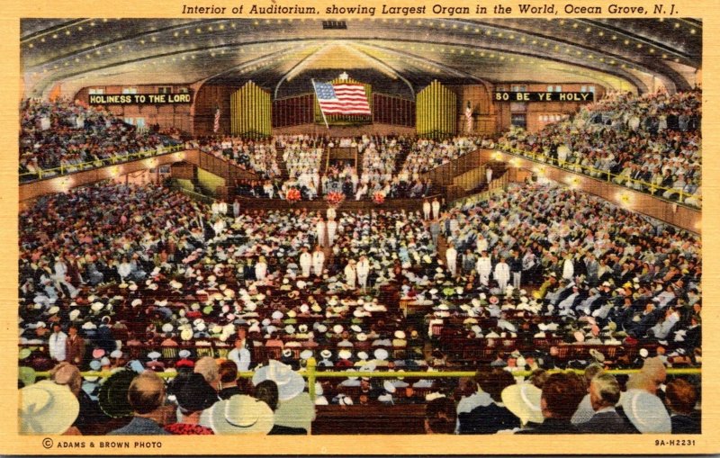 New Jersey Auditorium Interior Showing Largest Organ In The World Curteich