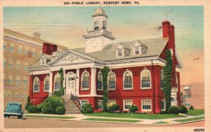 Public Library Newport News Virginia Frank E. Ennis Pub. Vintage Postcard 1943