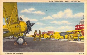 WW2, 1941,  Plane Line-up, Corry Field, Pensacola, FL US Navy Air,Old Postcard