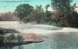 Vintage Postcard 1916 View On the Island Batavia Illinois ILL