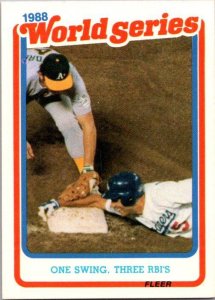 1989 Score Baseball Card '88 World Series Mike Marshall sk20894