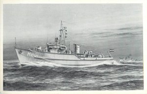 Royal Netherlands Navy Hr. Ms. Dokkum Dutch minesweeper military vessel 1955