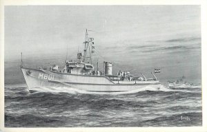 Royal Netherlands Navy Hr. Ms. Dokkum Dutch minesweeper military vessel 1955 