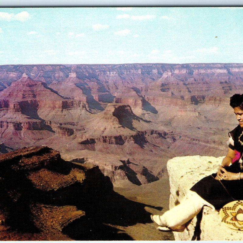 c1950s Grand Canyon, AZ Hopi Maid PC Cute Indian Girl El Tovar Fred Harvey A318