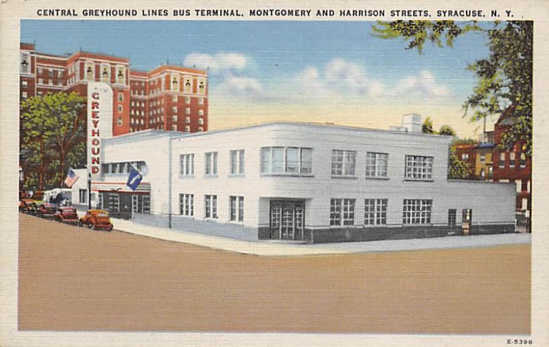 Central Greyhound Lines bus terminal, Montgomery and Harrison Street Syracuse...