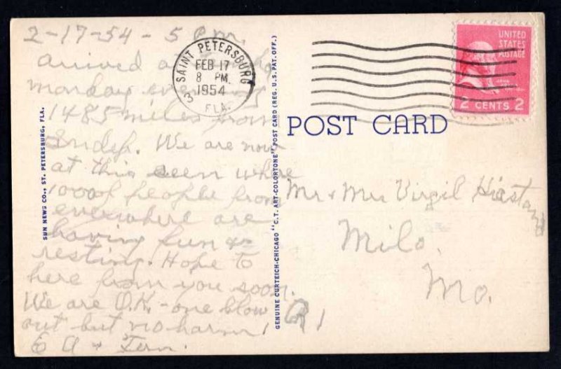 Florida ST. PETERSBURG Sunrise over Tampa Bay Recreation Pier pm1954 LINEN