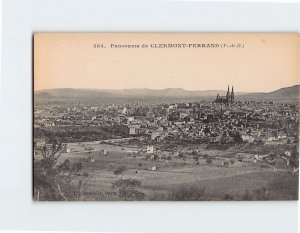 Postcard Panorama de Clermont-Ferrand, France