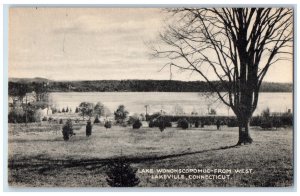 1949 Lake Wononscopomuc From West Lakeville Connecticut CT Vintage Postcard