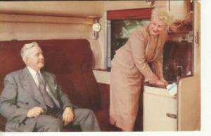 RAILROAD   UNION PACIFIC TRAIN INTERIOR  1956 postcard