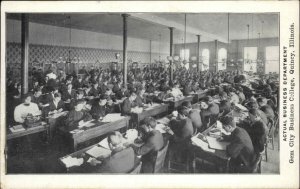 Quincy Illinois IL Gem City Business College Students at Desks Vintage Postcard
