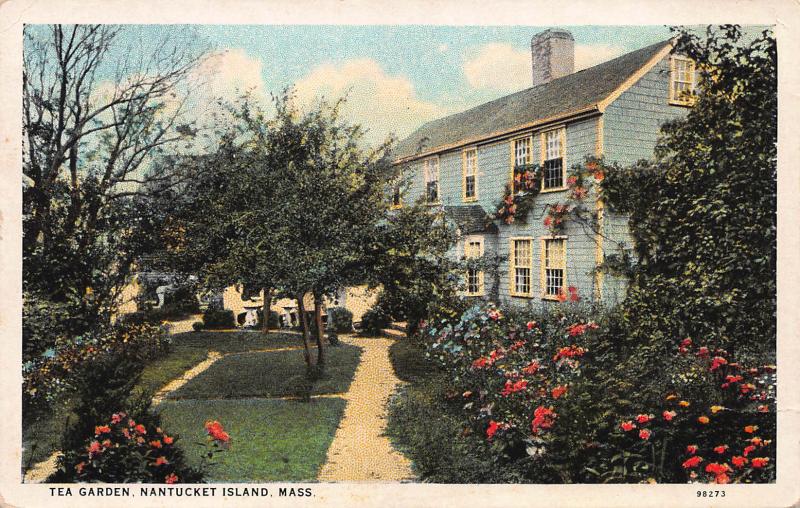 Tea Garden, Nantucket Island, Massachusetts,  Early Postcard, Unused