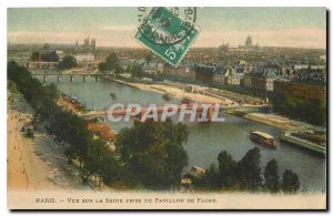 Old Postcard Paris Seine View taken from the Pavillon de Flore