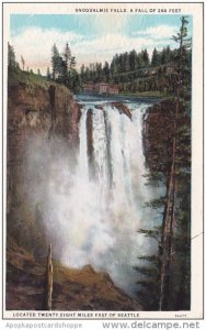 Washington Seattle Snoqalmie Falls A Fall Of 268 Feet located Twenty Eight Mi...