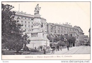 Piazza Acquaverde E Mon. C. Colombo, Genova (Liguria), Italy, 1900-1910s