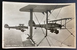 Mint England Real Picture Postcard RPPC Vickers Vildebeste Torpedo bombers