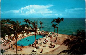 Vtg 1970s Tropical Southern Coast of Florida Sandy Beach Pool Palms FL Postcard