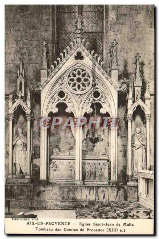 Old Postcard Aix en Provence Eglise Saint Jean de Malte Tomb of the Counts of...