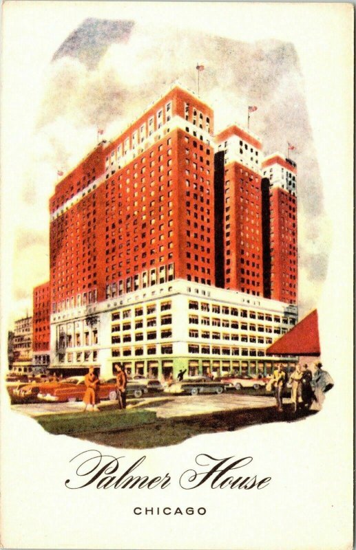 Palmer House Chicago IL Illinois Hilton Hotel VTG Postcard WB UNP Unused 