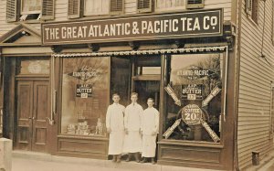 The Great Atlantic & Pacific Tea Co. Owner & Employees Real Photo Postcard