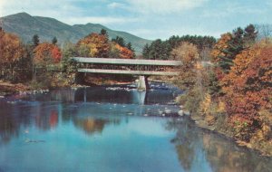 Autumn View of Covered Brridge at Conway NH, New Hampshire