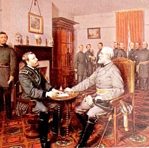 General Lee Surrenders To Grant Virginia Postcard Appomattox c1960s PCBG9A