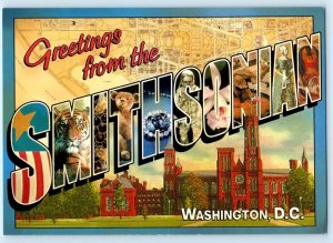 WASHINGTON D.C. ~ Large Letter GREETINGS from SMITHSONIAN 4¾x6¾ Postcard 2004