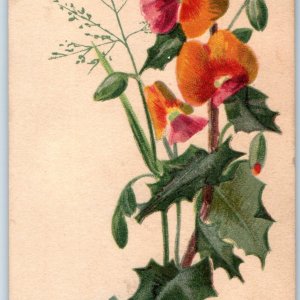 c1880s Wish Many Happy Returns Bookmark Flower Trade Card Nice Typography C35