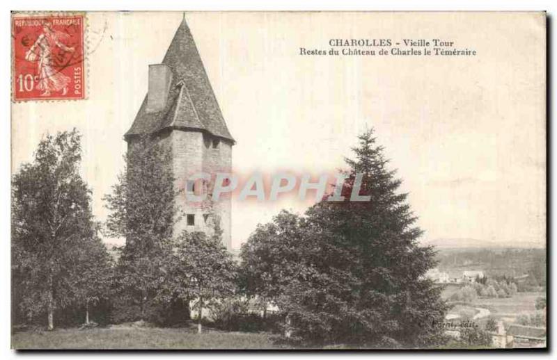 Old Postcard Charolles Old Tower Charles castle Remains of the Temeraire