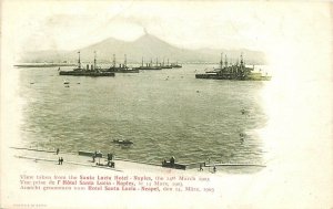 Postcard C-1905 Naples Napoli Italy Military Ships undivided 22-14261