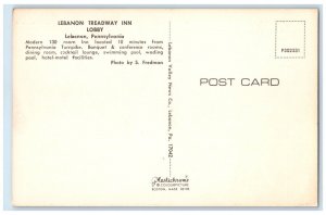 c1960 Lebanon Treadway Inn Lobby Turnpike Lounge Lebanon Pennsylvania Postcard
