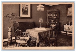 Kassel Germany Postcard Consultation Room I Cabinet Portrait Flower Vase c1930's