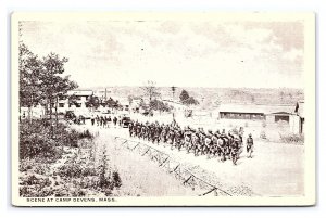 Postcard Scene At Camp Devens Ayer Mass. U. S. Army