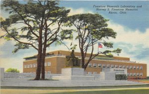 Akron Ohio 1954 Postcard Firestone Research Laboratory & Memorial