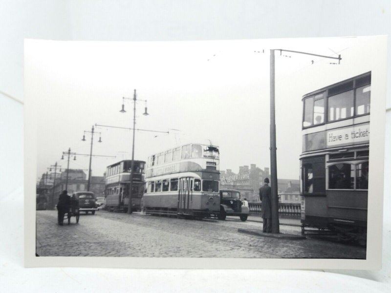 Vintage Original Photo Glasgow Tramways Tram 1312 & 561 Jamaica Bridge Sept 1955