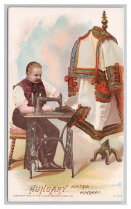 The Singer Manufacturing Co. Hungary Vintage ©1892 Advertising Trade Card