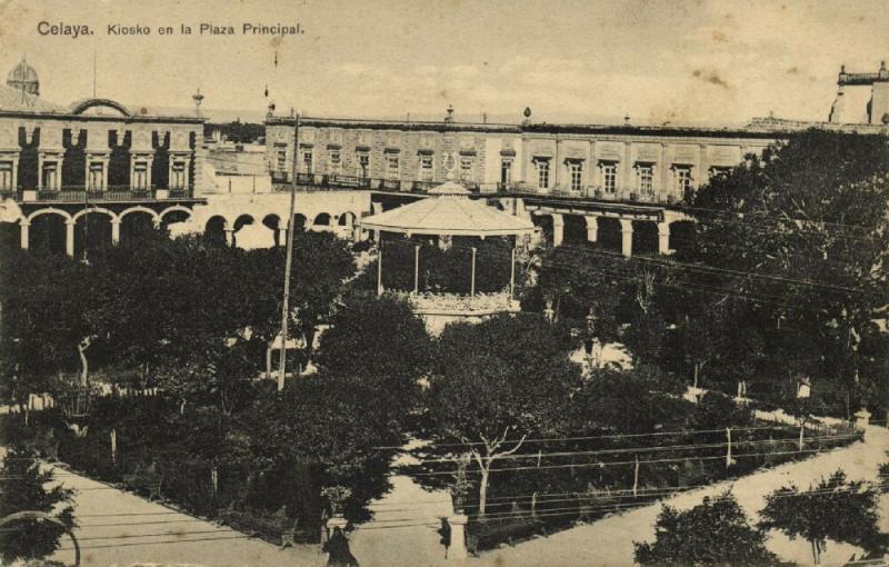 mexico, CELAYA, Guanajuato, Kiosko en la Plaza Principal (1910s)