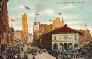 Herald Square Looking North, New York City, N.Y., Early Postcard, Unused