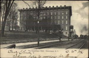 Canandaigua NY Hotel & RR Train Tracks c1905 Postcard