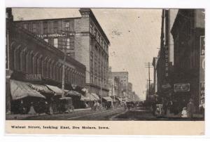 Walnut Street Des Moines Iowa 1912 postcard