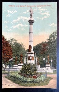 Vintage Postcard 1907-1915 Soldiers' & Sailors' Monument, Manchester, NH