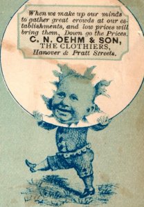 1880s C.N. Oehm & Son Clothiers Adorable Baby Fab! P232