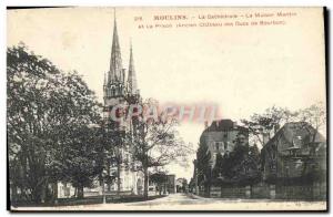Postcard Old Prison Moulins cathedral Mantin The house and prison Old Castle ...