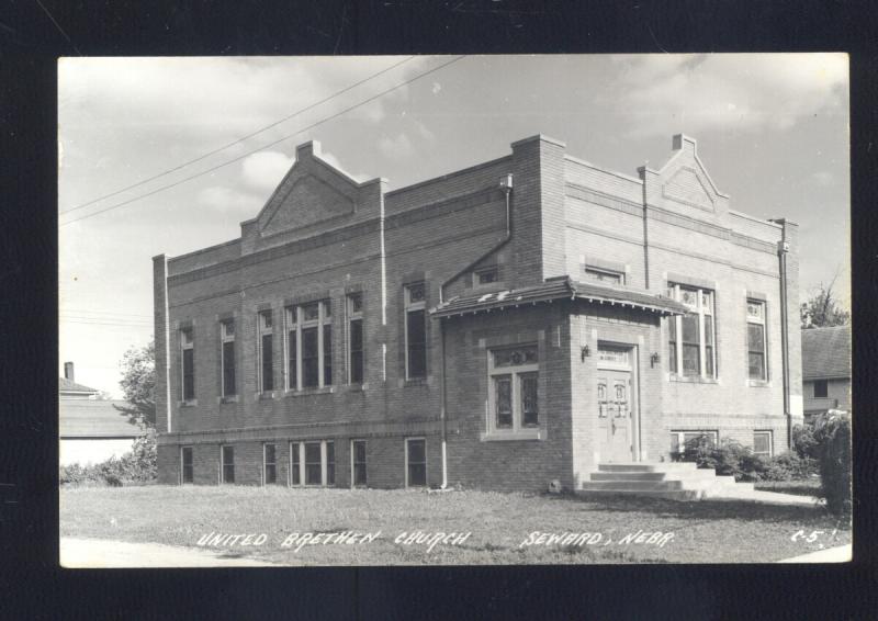 RPPC SEWARD NEBRASKA UNITED BRETHREN CHURCH VINTAGE REAL PHOTO POSTCARD