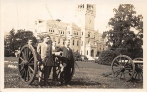 H78/ Washington D.C. RPPC Postcard c1910 Soldiers Home Cannons Men 174