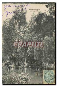 Old Postcard Banks of the Yerres in the meadow