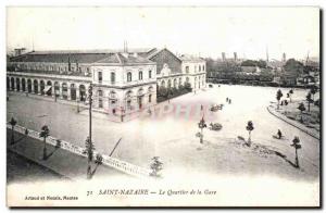 Postcard Old Saint Nazaire station area