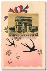 Old Postcard Paris Arc de Triomphe