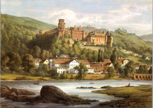 Postcard Germany Heidelberg - View from Hirschgasse by E. Kirchner