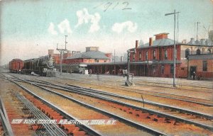 NEW YORK CENTRAL RAILROAD STATION UTICA NEW YORK ROTOGRAPH POSTCARD (c. 1910)